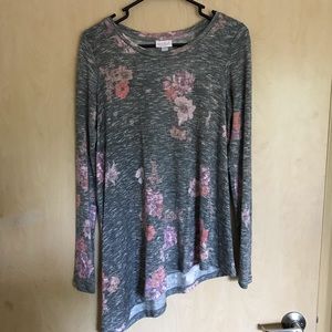 Floral + heather Long sleeve Maternity Top.